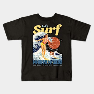 Big Wave Surfing off Japan Kids T-Shirt